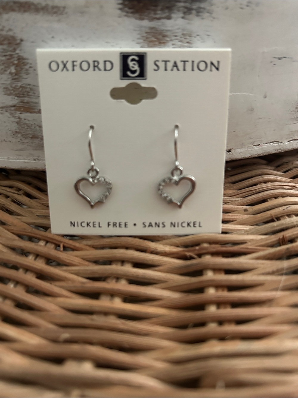 Silver Heart Dangle Earrings - Silver